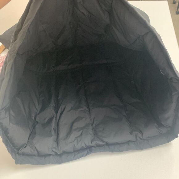 Eileen Fisher Stand Collar Winter Down Jacket Womens L Black Snap Button Puffer - Picture 10 of 16